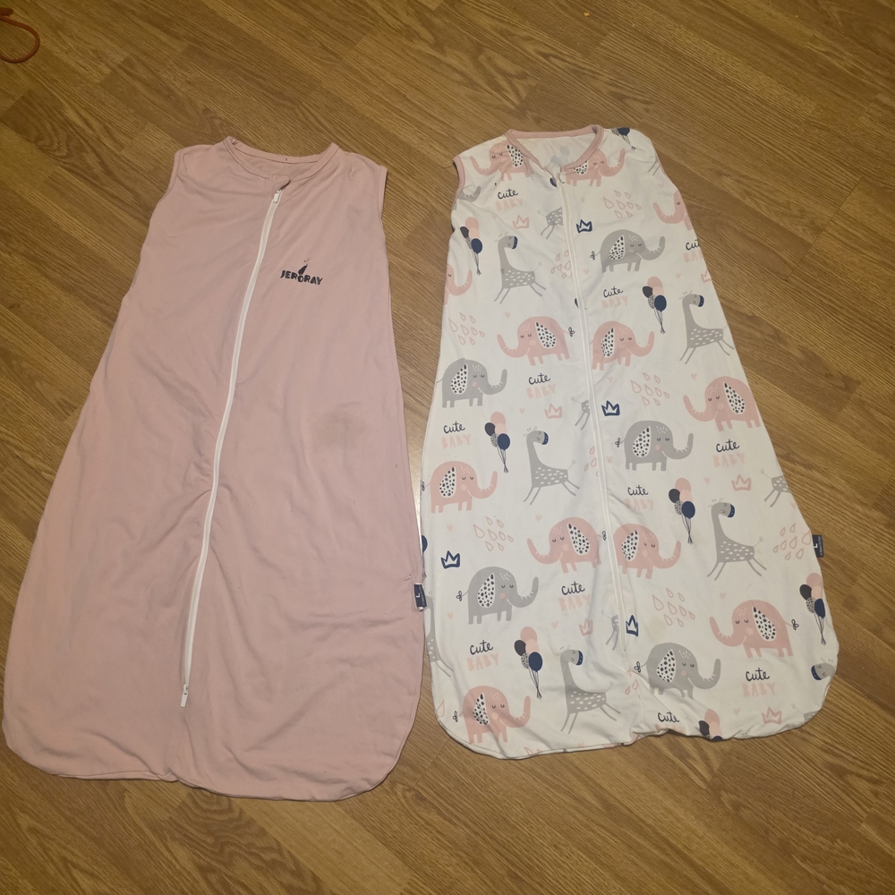 Sleep Sacks in Pink and Elephant Print 12M